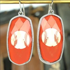 Ames baseball earrings